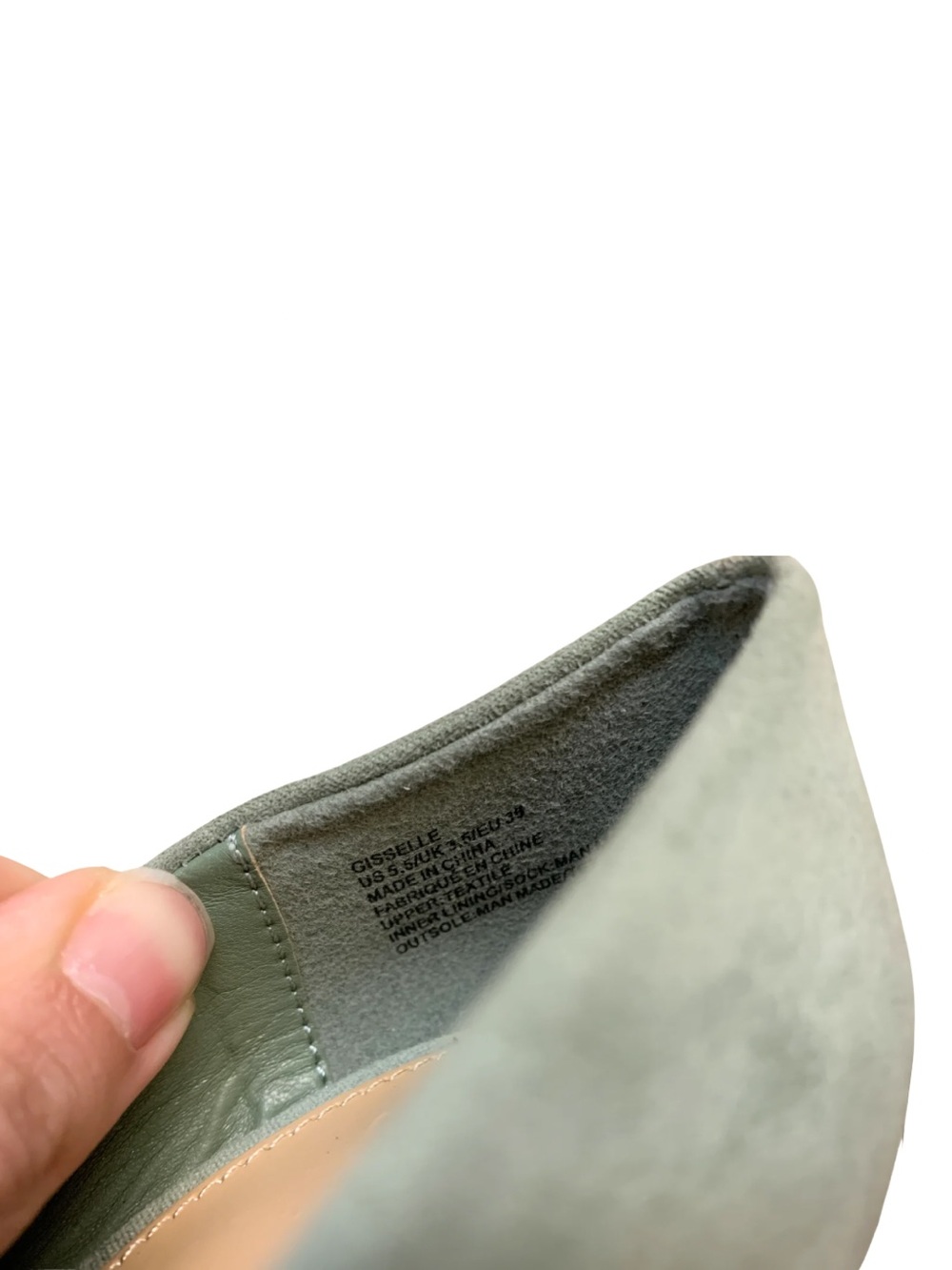 JF Gisselle Classic Suede Pointed Toe Pumps Sage Green Feminine Minimal Coquette - Picture 5 of 11